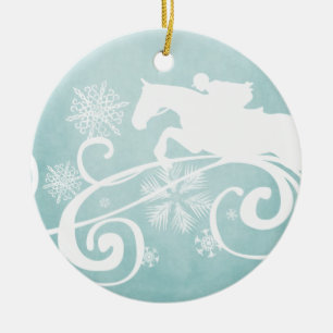 Ornement En Céramique Fête du Cheval de neige Noël