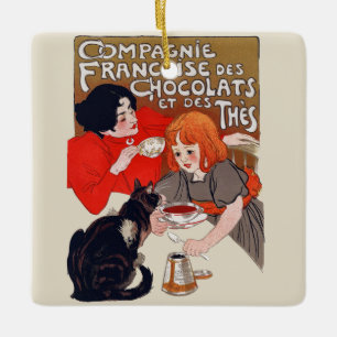 Ornement En Céramique Fête du chocolat français Steinlen Art