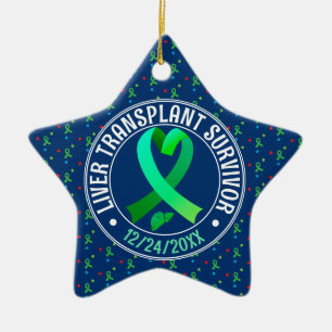 Ornement En Céramique Fête du Ruban vert de la survivante de la transpla