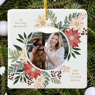 Ornement En Céramique fête fleurie moderne joyeux Noël photo