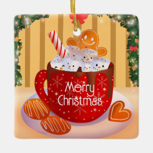 Ornement En Céramique Fêtes de Noël Hot Chocolat sur mesure