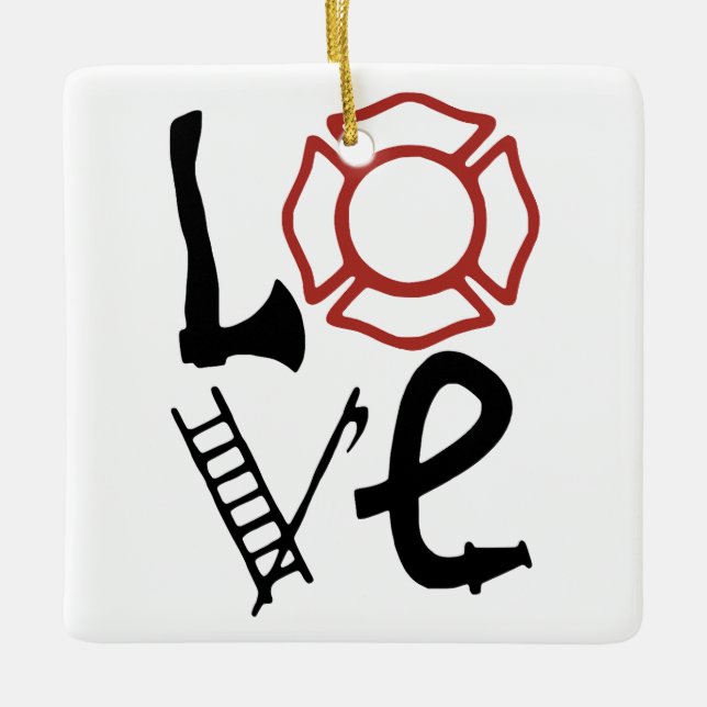 Ornement En Céramique FEU AMOUR avec x, Croix maltaise, Échelle, Pike (Devant)
