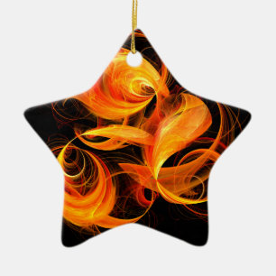 Ornement En Céramique Feu-ball Abstrait Art Star Ornament