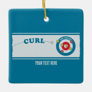 Ornement En Céramique Feuille de curling Pierre de curling