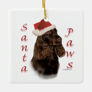 Ornement En Céramique Field Spaniel Père Noël Paws