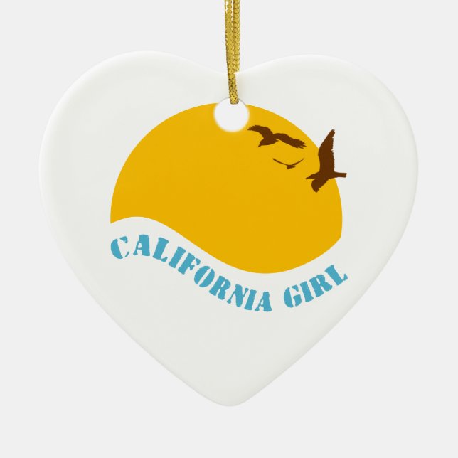 Ornement En Céramique Fille de la Californie (Devant)