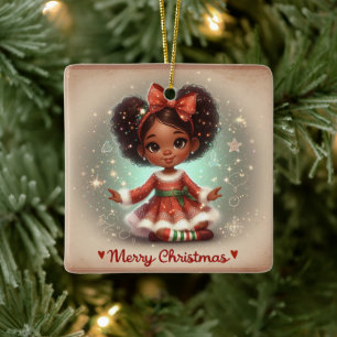 Ornement En Céramique Fille de Noël