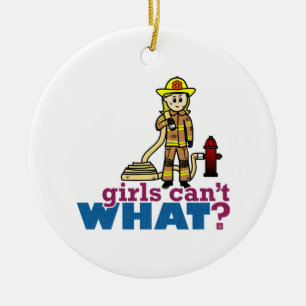 Ornement En Céramique Filles pompiers
