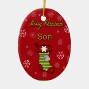 Ornement En Céramique Fils de Joyeux Noël