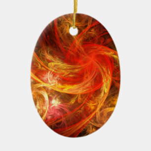 Ornement En Céramique Firestorm Nova Ornament Ovale Art Abstrait