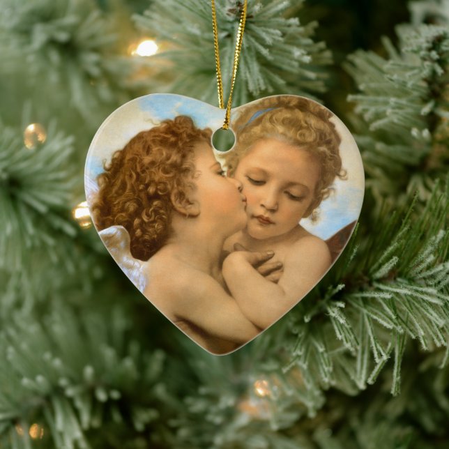 Ornement En Céramique First Kiss (détail d'ange) par Bouguereau (Arbre)
