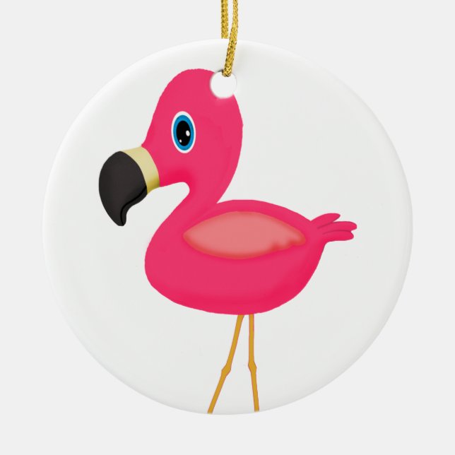 Ornement En Céramique Flamant rose de bébé (Devant)