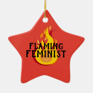 Ornement En Céramique Flaming Feminist RBG Ginsburg Flames féminisme 20