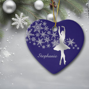 Ornement En Céramique Fléau de neige argenté Ballerina Blue