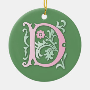 Ornement En Céramique Fleur de lis D Monogramme