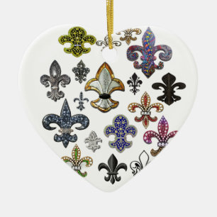 Ornement En Céramique Fleur De Lis Flou Nouvelle Orléans Bijou Épersio
