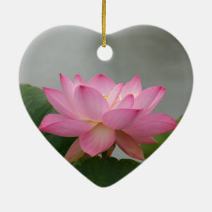 Ornement En Céramique Fleur de Lotus rose