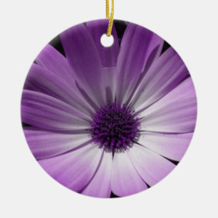 Ornement En Céramique Fleur marguerite violette Personnalisée Anniversai