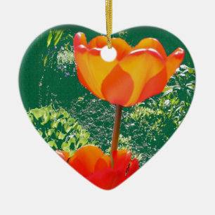 Ornement En Céramique Fleur orange