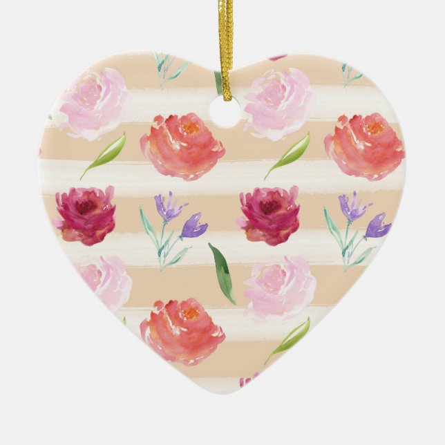 Ornement En Céramique Fleurs d'aquarelle à la crème de bracelet (Devant)