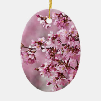 Ornement En Céramique Fleurs de Cerisier Sakura Pastel Rose Calquees