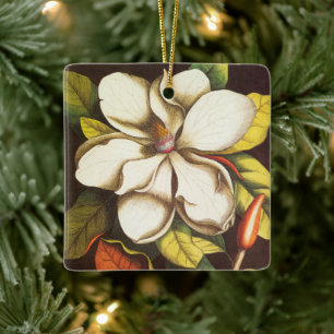 Ornement En Céramique Fleurs de magnolia vintage avec graines
