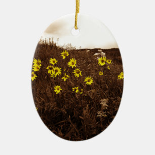 Ornement En Céramique Fleurs de soleil