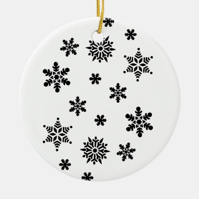 Ornement En Céramique Flocon de neige de Noël (Devant)