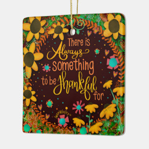 Ornement En Céramique Floral Inspirant Citation de grâce Inspirivité