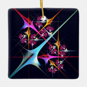 Ornement En Céramique Floral rose moderne Art Abstrait Couleur Motif #01