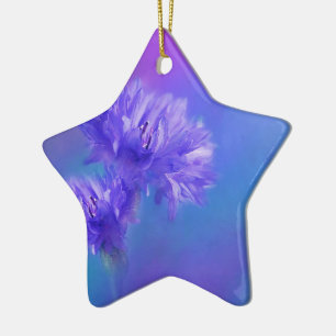 Ornement En Céramique Flore de fleurs d'été tardif Florin bleu pourpre