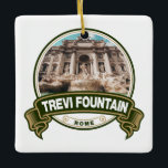 Ornement En Céramique Fontaine de Trevi Badge Rome Italie<br><div class="desc">Fontaine de Trevi design photoréaliste. La fontaine de Trevi est une fontaine du XVIIIe siècle située dans le quartier de Trevi,  à Rome,  en Italie.</div>