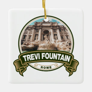 Ornement En Céramique Fontaine de Trevi Badge Rome Italie
