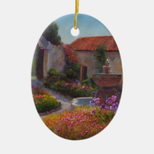 Ornement En Céramique Fontaine et jardin à la mission de Carmel