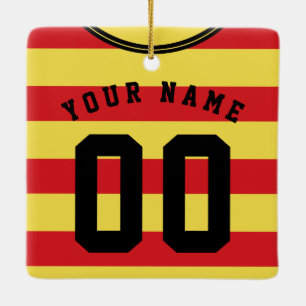 Ornement En Céramique Football Football Rugby Jersey Nom Numéro Modèle