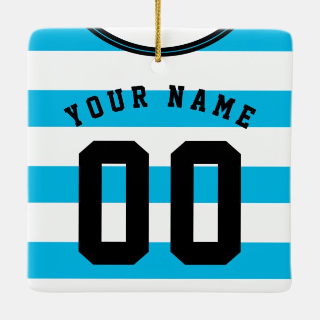 Ornement En Céramique Football Jersey Modèle Ornement, Bleu (Dos)