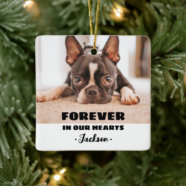Ornement En Céramique Forever In our Hearts Pet Memorial Ornament (Arbre)