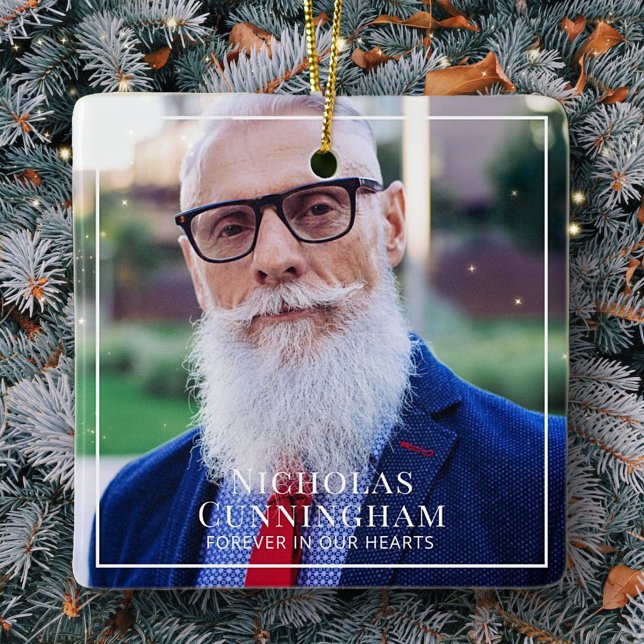 Ornement En Céramique Forever In Our Hearts Photo Memorial Keepsaké (Créateur téléchargé)