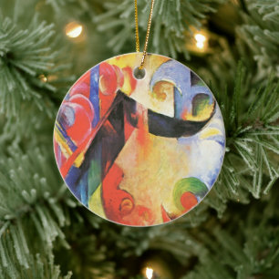 Ornement En Céramique Formes brisées par Franz Marc, Art abstrait vintag