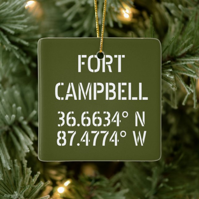 Ornement En Céramique Fort Campbell Latitude Longitude (Arbre)