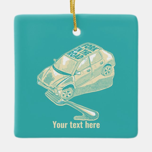 Ornement En Céramique Fourche dans l'accident de la route (Devant)