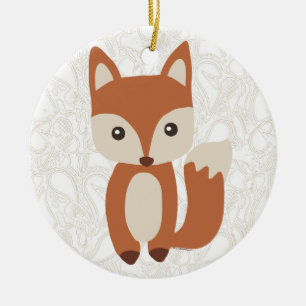 Ornement En Céramique Fox mignon de bébé