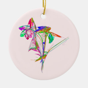 Ornement En Céramique Fractal - Fleur et bourgeon