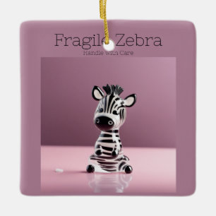 Ornement En Céramique Fragile Zebra : Manipuler avec soin