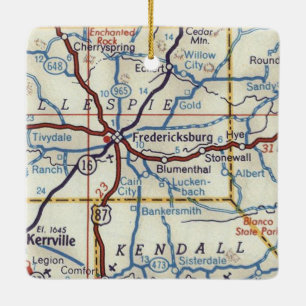 Ornement En Céramique Fredericksburg TX 1955