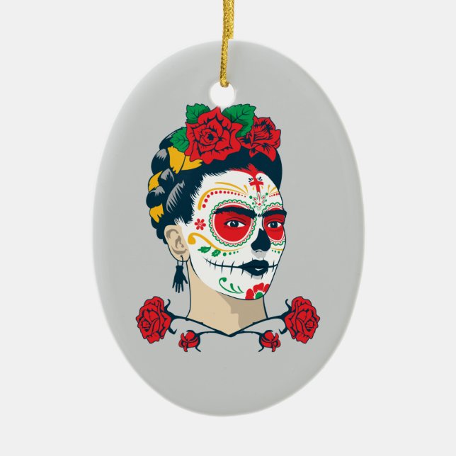 Ornement En Céramique Frida Kahlo | El Día de los Muertos (Devant)