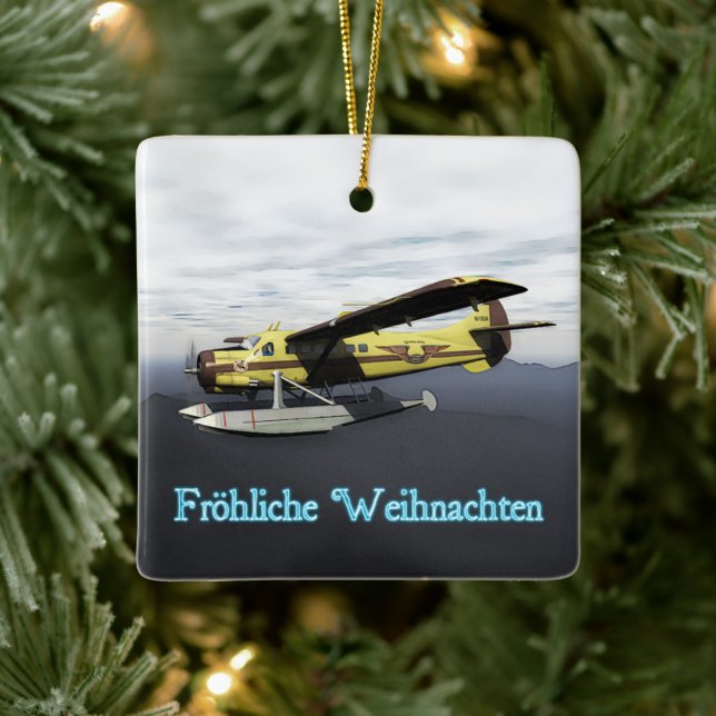 Ornement En Céramique Froehliche Weihnachten - de Havilland DH3-C Otter (Arbre)