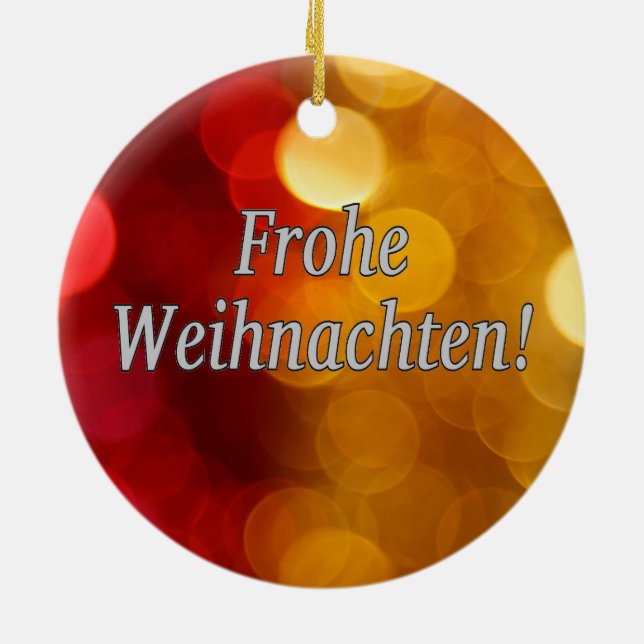 Ornement En Céramique Frohe Weihnachten ! Joyeux Noël en allemand wf (Dos)