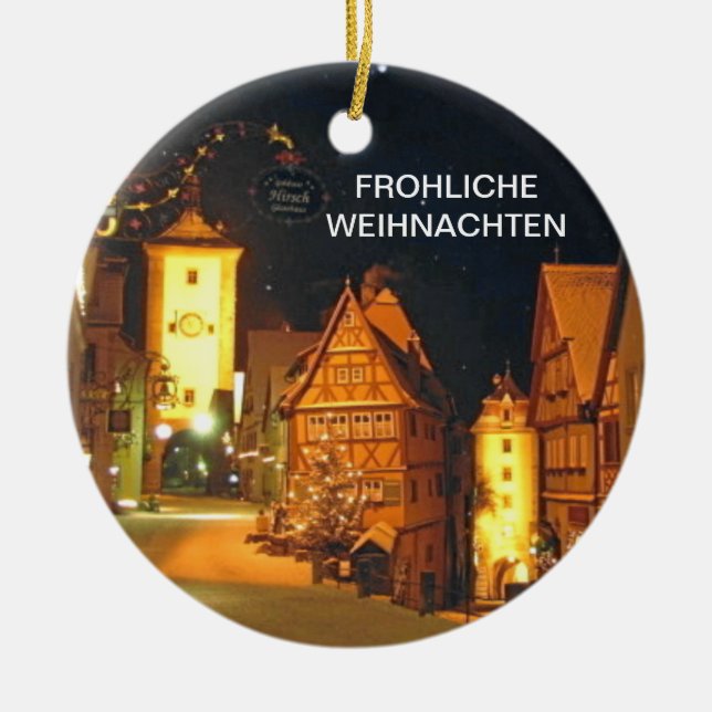 ORNEMENT EN CÉRAMIQUE FROHLICHE WEIHNACHTEN (JOYEUX NOËL) (Devant)
