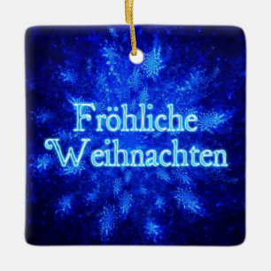 Ornement En Céramique Froliche Weihnachten - Snowburst
